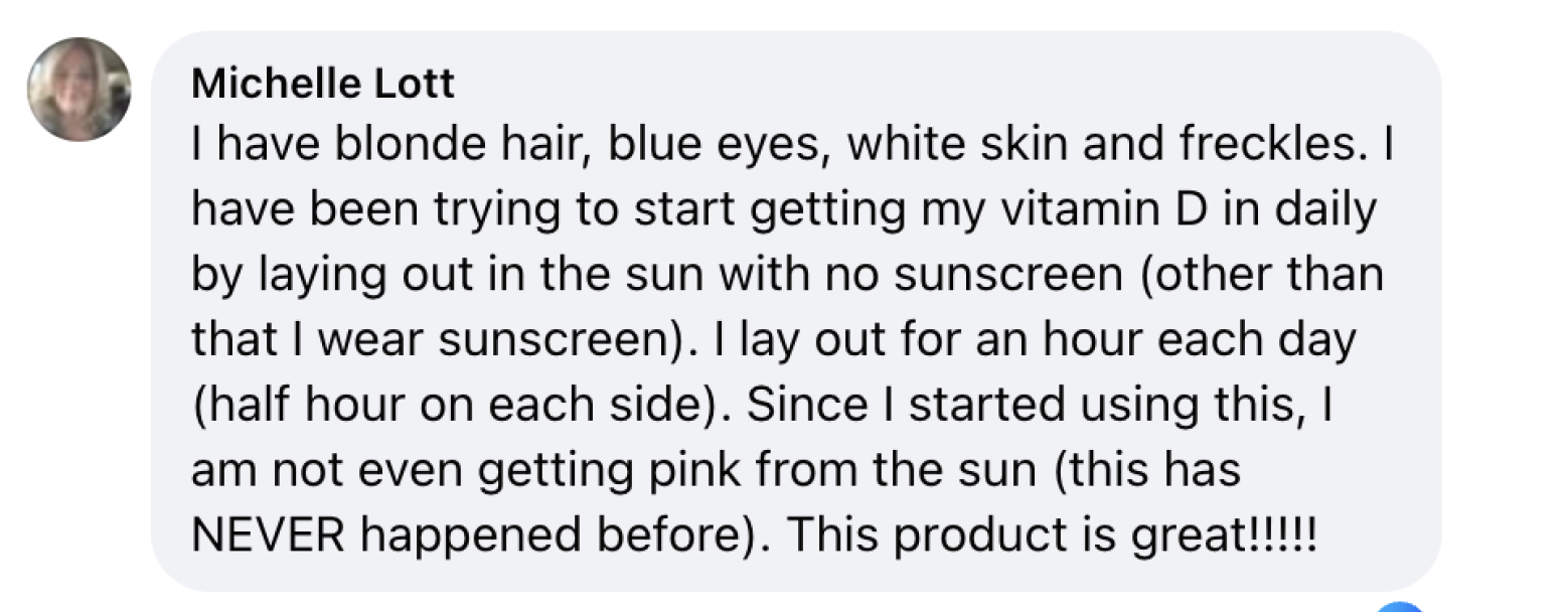 Michelle Lott review — no longer getting pink from the sun